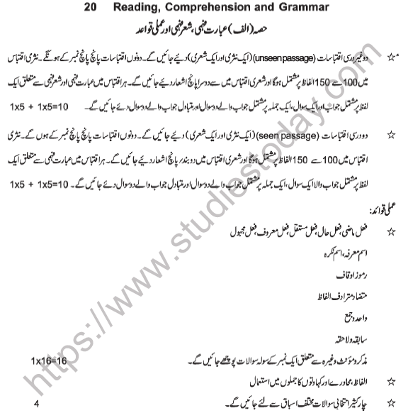 CBSE Class 9 Urdu Course B Syllabus